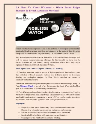 Noblesse Watch