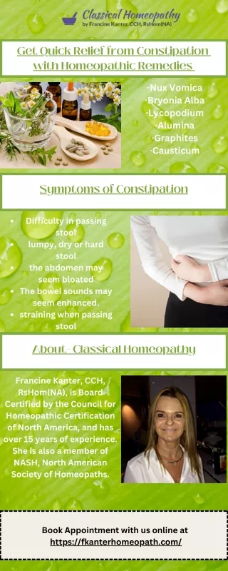 Get Quick Relief from Constipation with Homeopathic Remedies