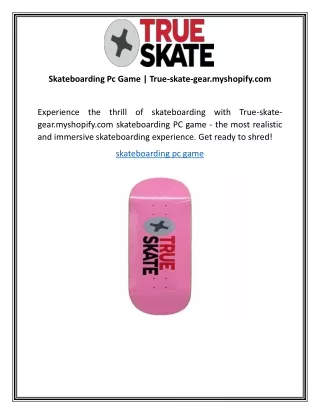Skateboarding Pc Game