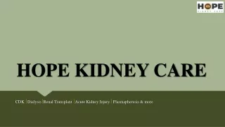 HOPE KIDNEY CARE - Kidney Specialist in Thane