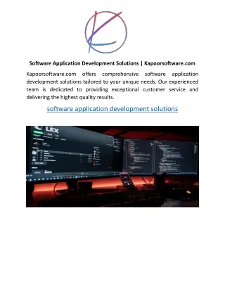 Software Application Development Solutions