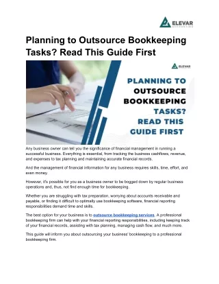 Planning to Outsource Bookkeeping Tasks? Read This Guide First