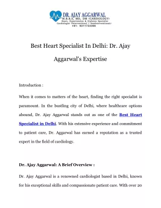 Best Heart Specialist in Delhi Call-9311733366