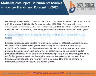 Global Microsurgical Instruments Market – Industry Trends and Forecast to 2028