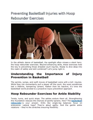 Preventing Basketball Injuries with Hoop Rebounder Exercises