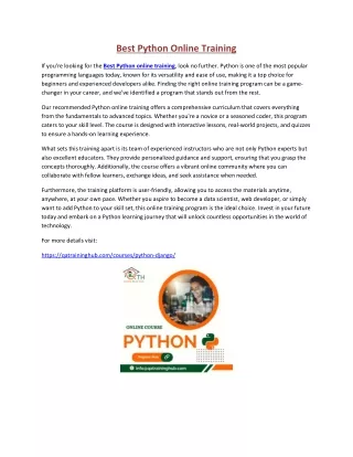 Best Python Online Training