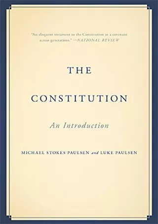 Pdf Ebook The Constitution: An Introduction