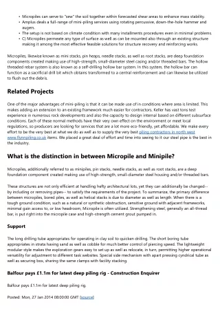 Micropile Structure: What Is It Design, Installment, Expense