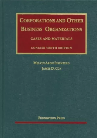 Full PDF Corporations and Other Business Organizations, Cases and Materials, Concise