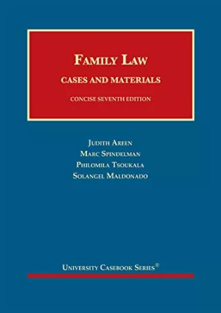 Epub Family Law, Cases and Materials, Concise (University Casebook Series)