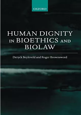 [Ebook] Human Dignity in Bioethics and Biolaw