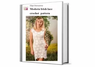 PDF Modern Irish Lace Crochet Pattern White Floral Short Wedding Dress for Women