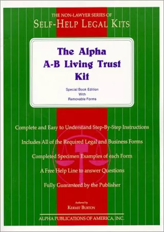 Full PDF The Alpha A-B Living Trust Kit: Special Book Edition with Removable Forms