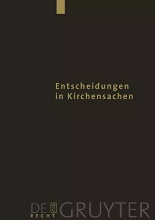 Read PDF  1.7.-31.12.2004 (Entscheidungen in Kirchensachen Seit 1946) (German Edition)