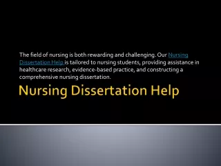 Nursing Dissertation Help