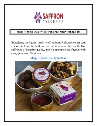 Shop Highest Quality Saffron  Saffronavicenna.com