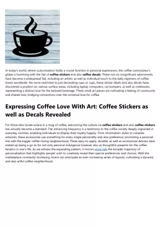 Little Known Facts About coffee decals.