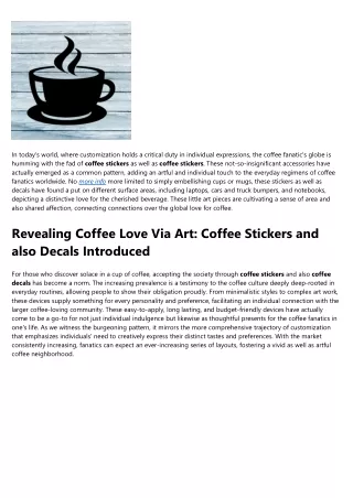 Everything about coffee stickers