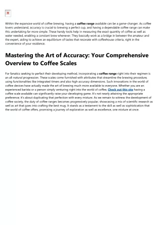 An Unbiased View of coffee scales