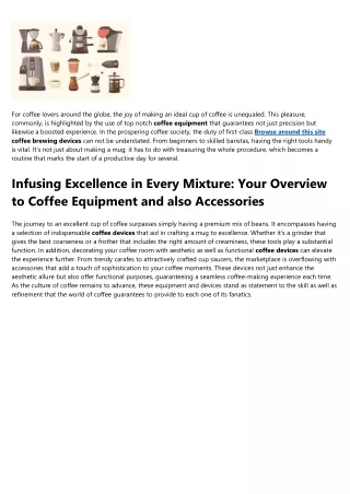 coffee equipment - An Overview