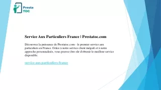 Service Aux Particuliers France  Prestatoc.com