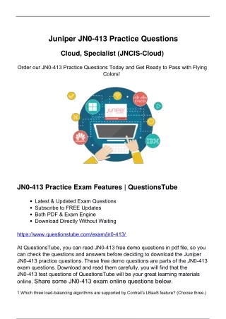Free Juniper JN0-413 Exam Questions - Start Preparation with Success Guarantee
