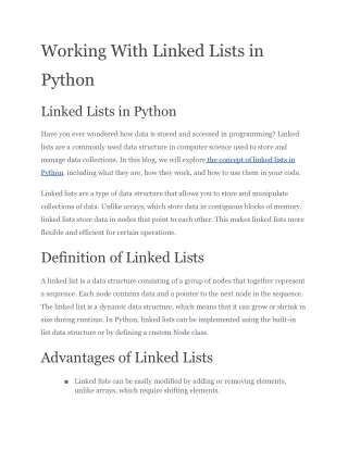 Working With Linked Lists in Python