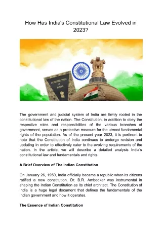 How Has India's Constitutional Law Evolved in 2023