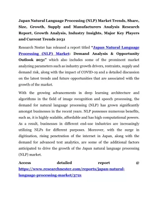 Japan Natural Language Processing (NLP) Market Major Key Players 2031