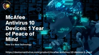 McAfee Antivirus 10 Devices 1 Year of Peace of Mind