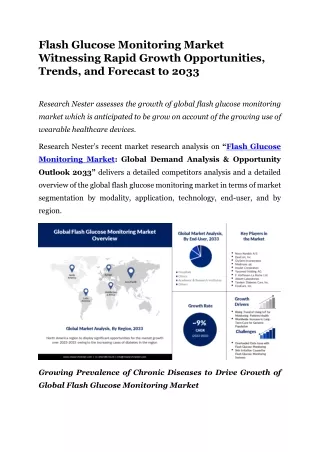 Flash Glucose Monitoring Market Growth Analysis 2033