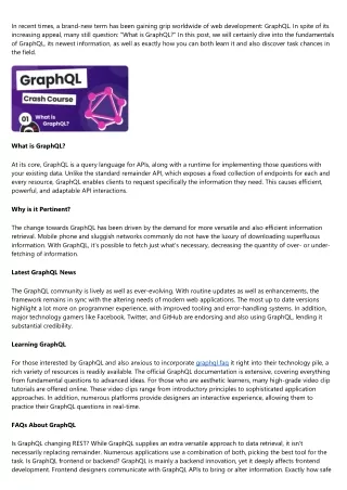 Understanding GraphQL: From Basics to Opportunities