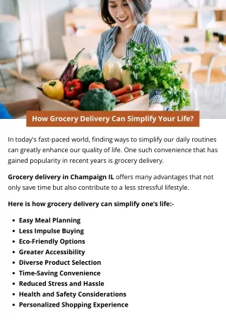 How Grocery Delivery Can Simplify Your Life?