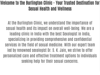 Welcome to the Burlington Clinic - Your Trusted Destination for Sexual Health and Wellness