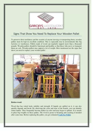 Signs That Show You Need To Replace Your Wooden Pallet