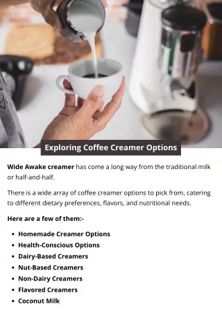 Exploring Coffee Creamer Options