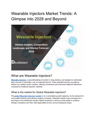 Wearable Injectors Market