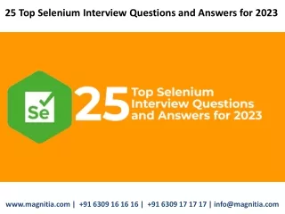 25 Top Selenium Interview Questions and Answers for 2023.ppt