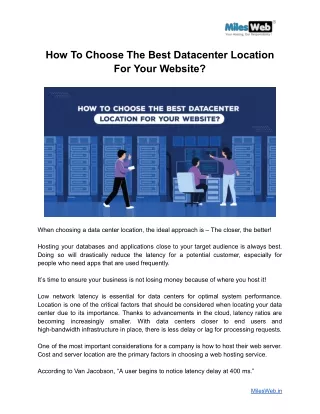 How To Choose The Best Datacenter Location For Your Website_