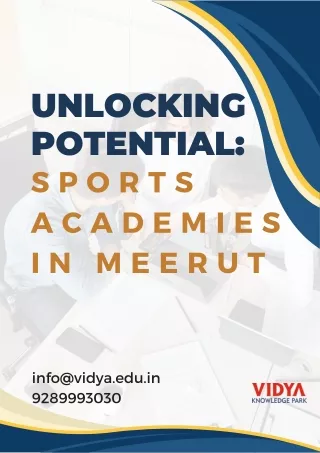 Unlocking Potential Sports Academies in Meerut