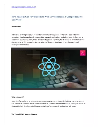 How React JS Can Revolutionize Web Development A Comprehensive Overview