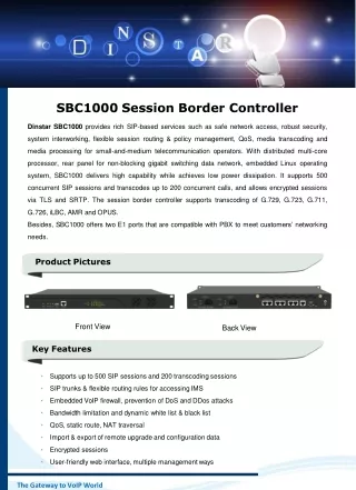 DinstarIndia Session Border Controller 1000