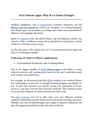 AI in Fitness Apps_ Why It's a Game Changer