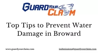 Top Water Damage Control Tips in Broward