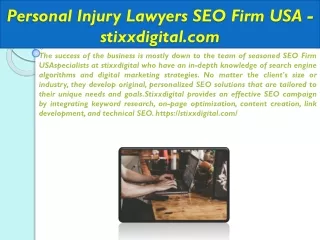 Personal Injury Lawyers SEO Firm USA - stixxdigital.com