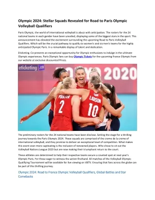 Olympic 2024 Stellar Squads Revealed for Road to Paris Olympic Volleyball Qualifiers