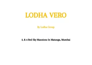 Lodha Vero Mumbai Brochure