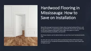 Tips to Save on Hardwood Flooring in Mississauga