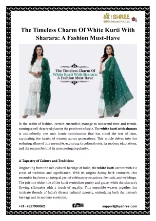 The Timeless Charm Of White Kurti With Sharara: A Fashion Must-Have