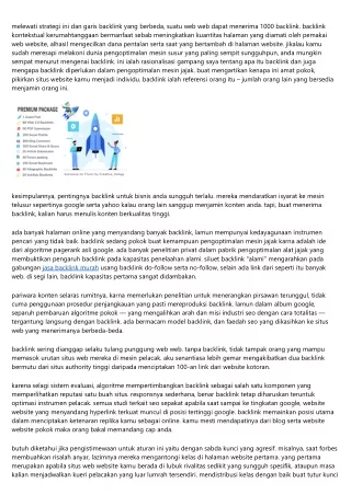 Seberapa Pokok Backlink?